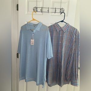 Two XL Peter Millar Shirts. One is long sleeve, one is short sleeve.